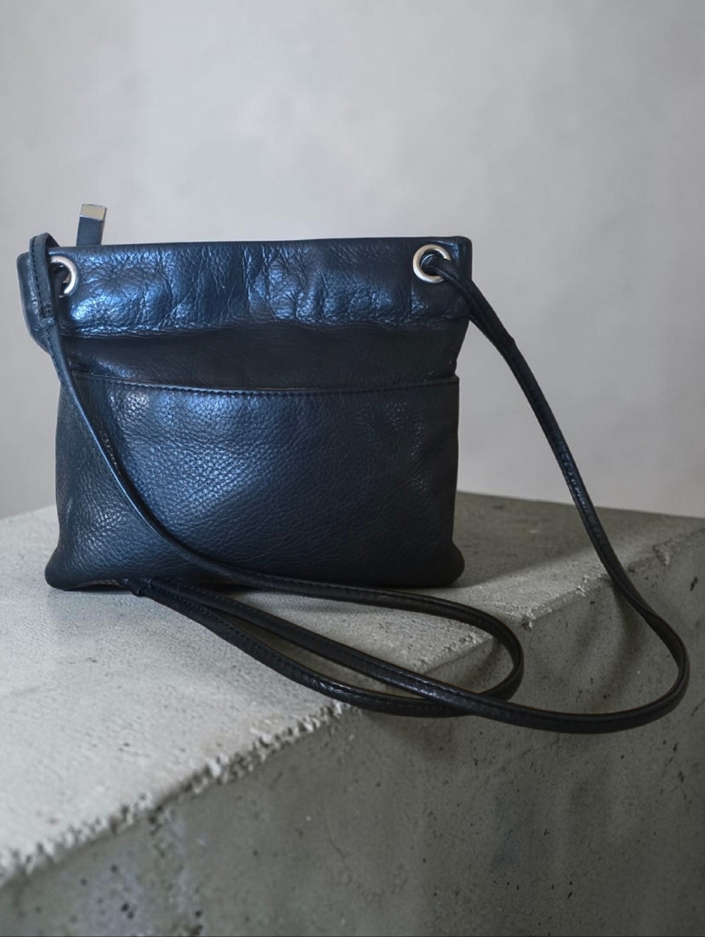 Margot Kari Mini Square Crossbody Bag Black Leather